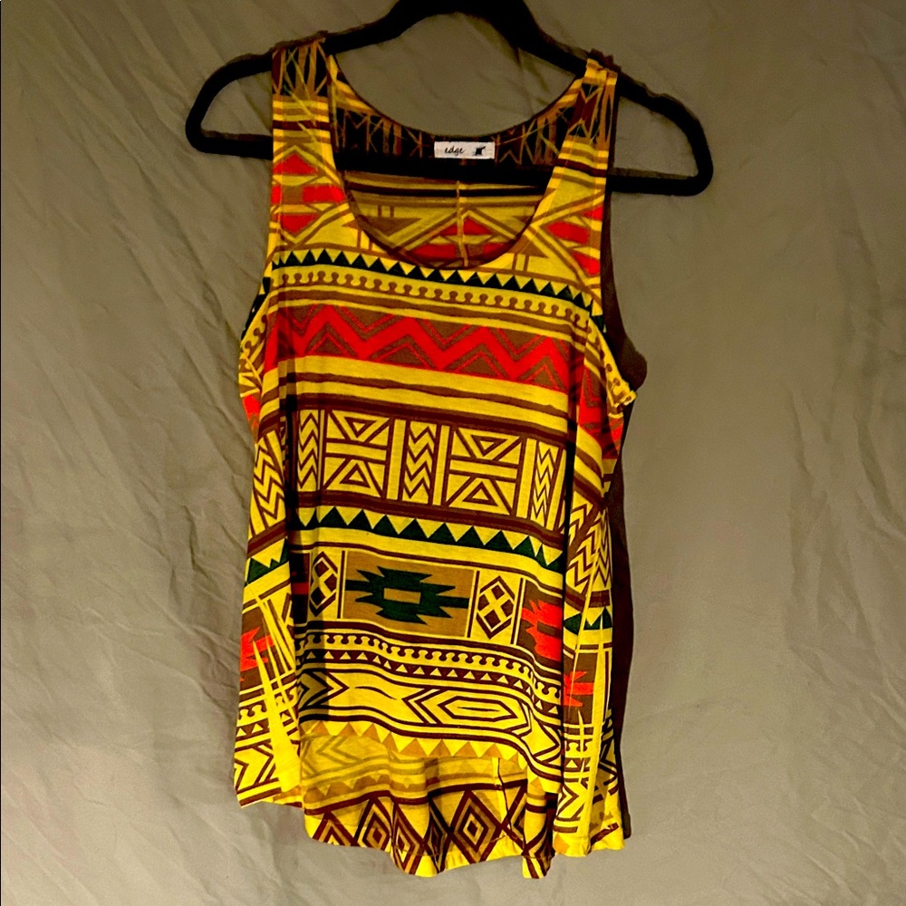 Adorable flowy native print cotton tank